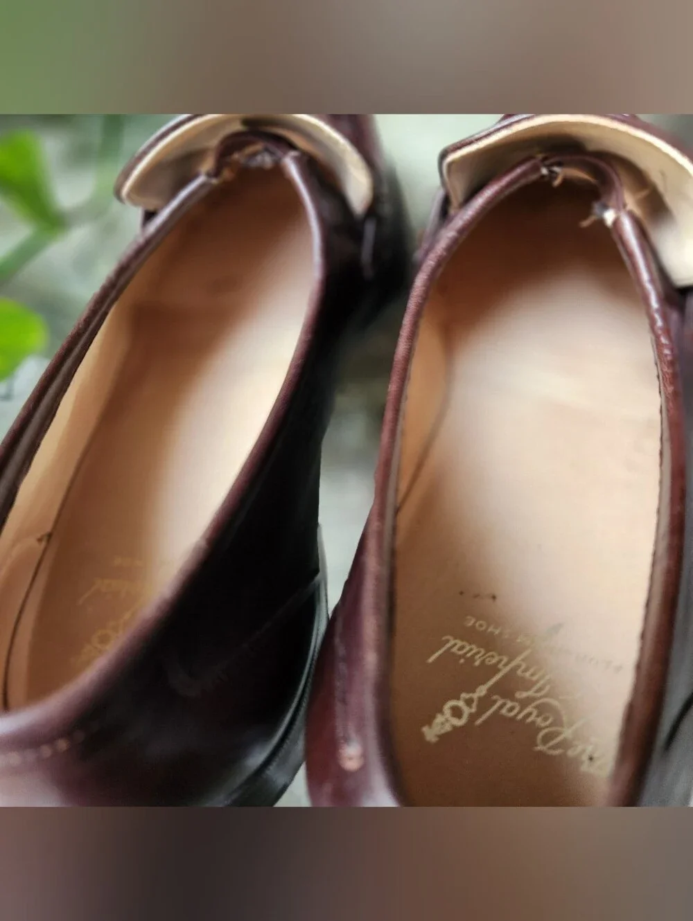 Vintage Florsheim Royal Imperial Brown Leather Tassel Loafers 11 E V-Cleat 1984